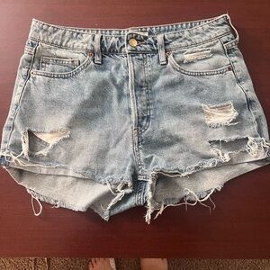 H&M Light Blue Distressed Jean Shorts